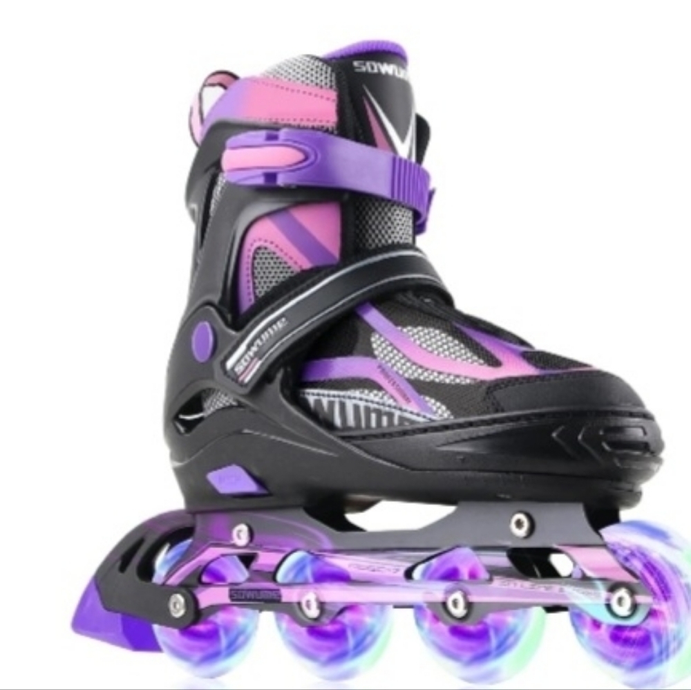 Purple and Black Inline Skates for Kids
